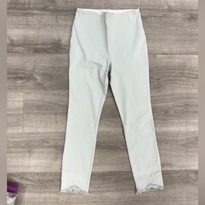 Lysse Medium Light Gray Fringed Hem Leggings